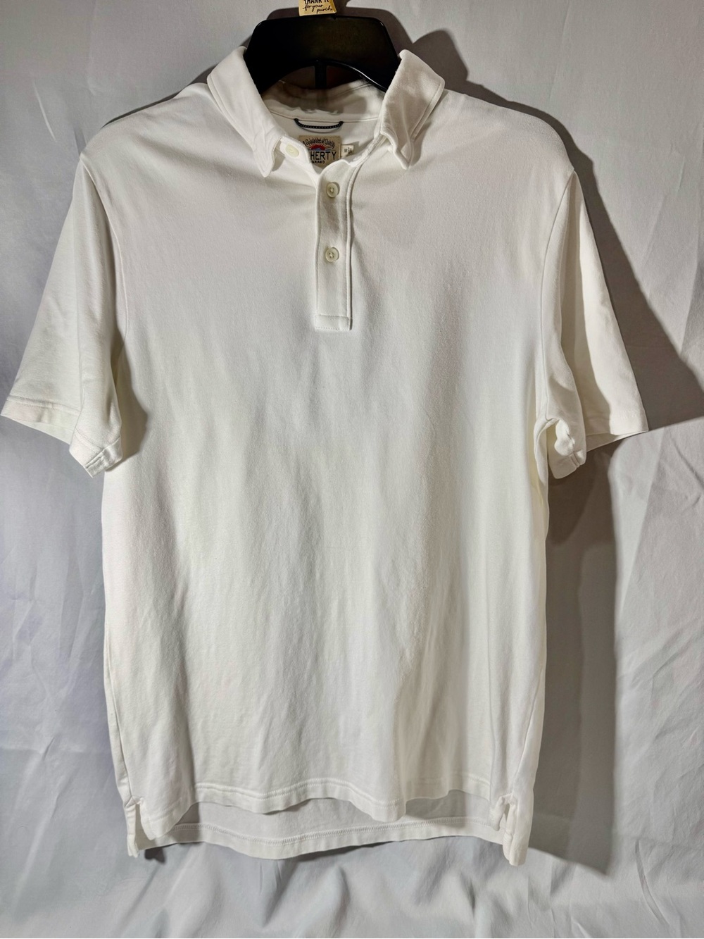 Faherty Men's White Polo Shirt Size M
